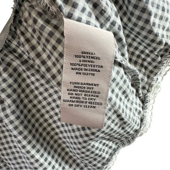 Nanette Lepore Black and White Gingham Ruffle Top Size L - Picture 5 of 8